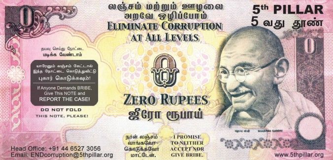 billete cero rupias