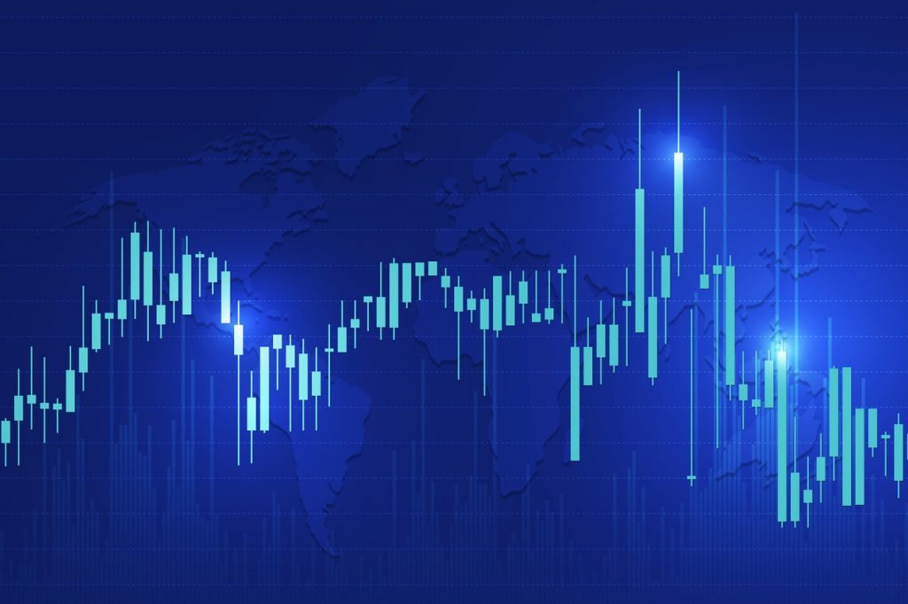 Candle Stick Graph Chart Of Stock Market Investment Trading, Stock Exchange Concept Design And Background. Vector Illustrations.