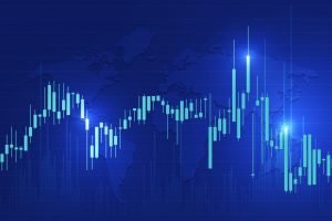 Candle Stick Graph Chart Of Stock Market Investment Trading, Stock Exchange Concept Design And Background. Vector Illustrations.