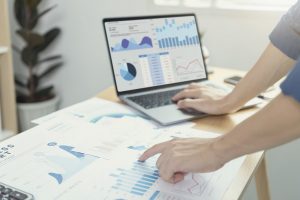 Businesspeople Working In Finance And Accounting Analyze Financi