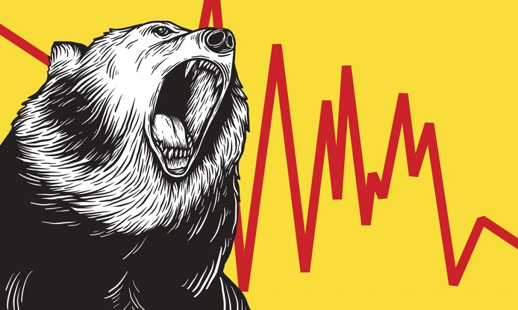 Bear Market Icon Symbol Vector Concept