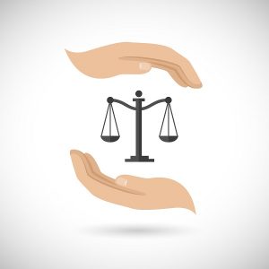 Hands Hold Law Scales