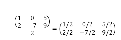 División De Matrices Por Un Escalar