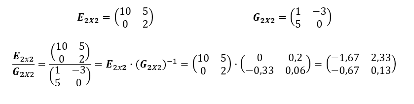 Division De Matrices Ejemplo