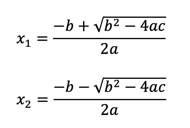 Fórmula Ecuacion Segundo Grado