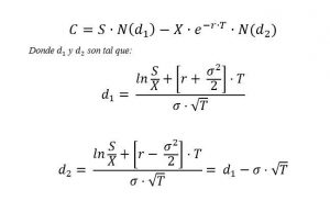 Fórmula Black Scholes 2