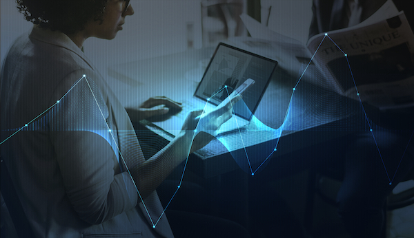 Businesswoman Networking Using Digital Devices