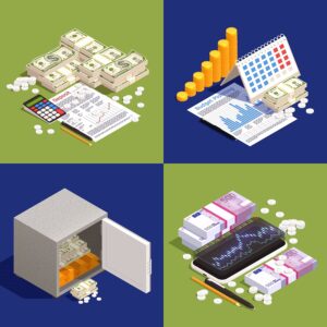 Financial Technology Isometric Set