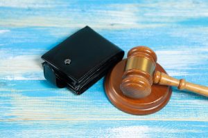Gavel And Wallet On The Table Bribery Of The Authorities Or Rest