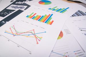 Business Report. Graphs And Charts. Business Reports And Pile Of Documents. Business Concept.