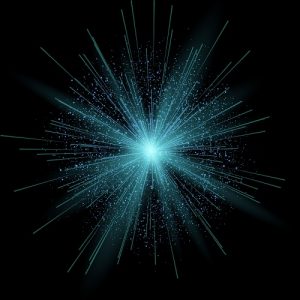 Firework Lines With Particle Star Dust