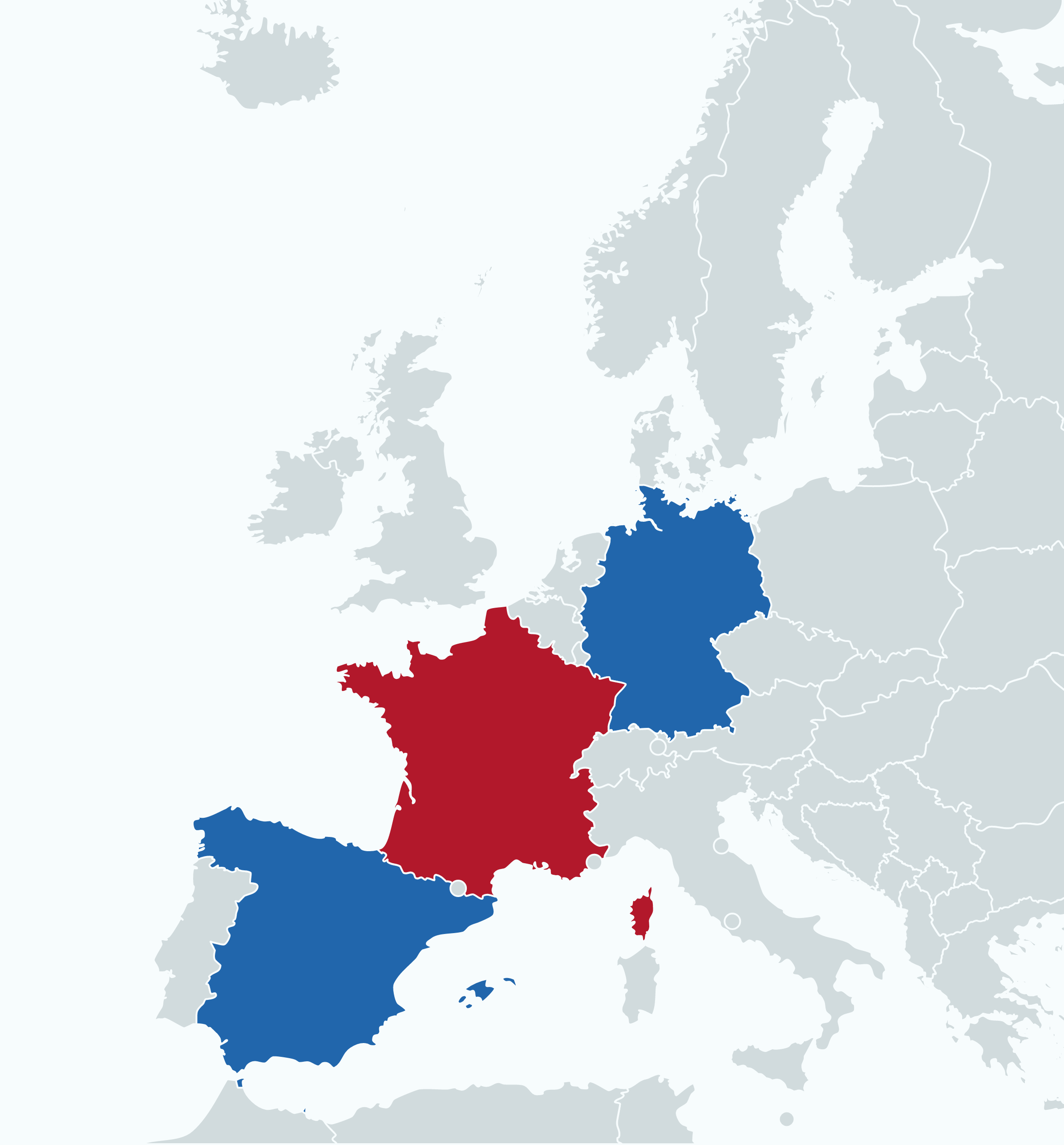 Mapa España Francia Alemania